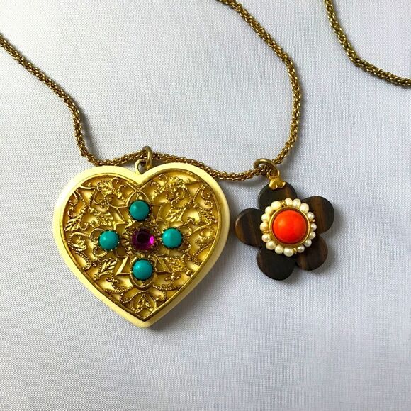 Juicy Couture Long Necklace With pendent Charms Y2K Boho - Picture 2 of 5